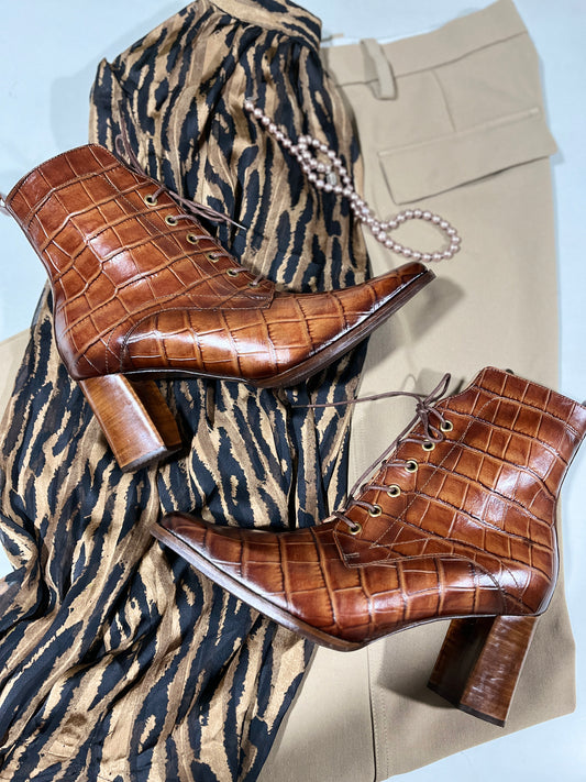 Botín Ritz Croco Miel