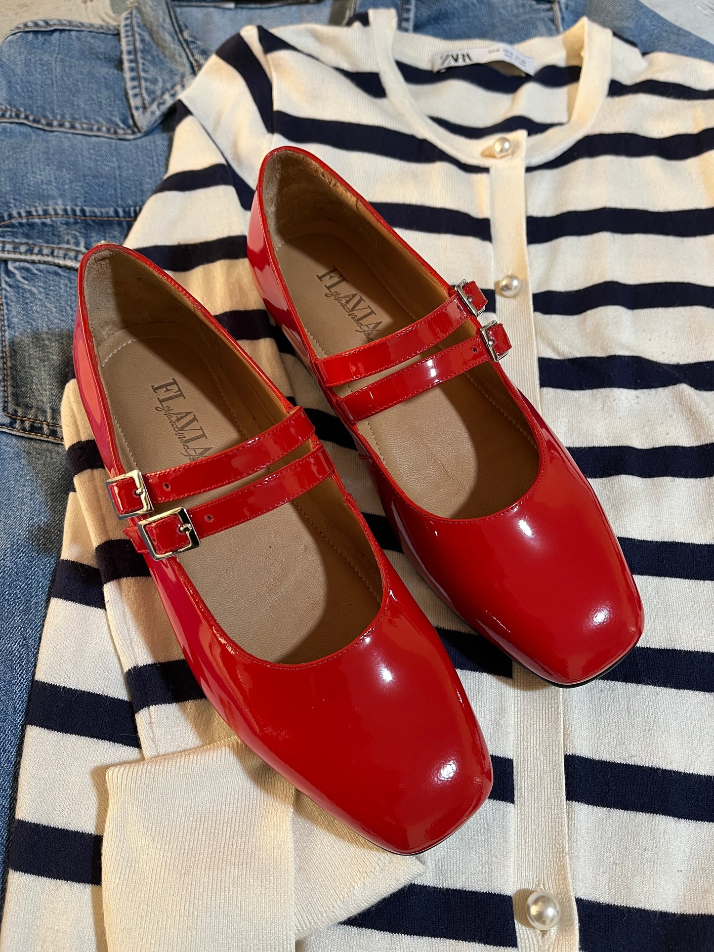 Balerinas Dolly Charol Rojo