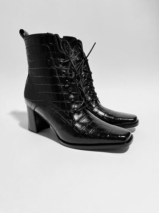 Botines Ritz Croco Negro